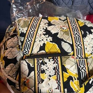 Vera Bradley Yellow and Black Floral Backpack